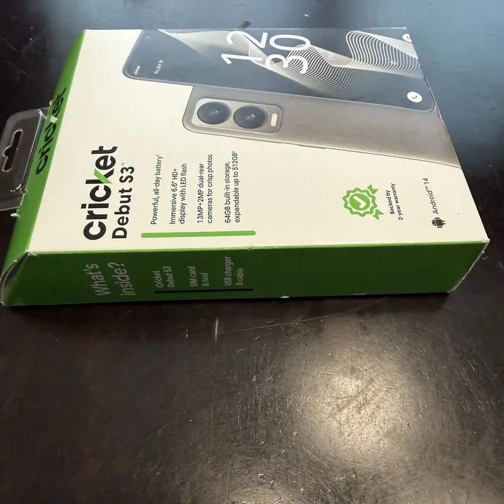 New Cricket Debut S3 - 5G LTE 64GB Charcoal Black - Cricket Wireless Locked